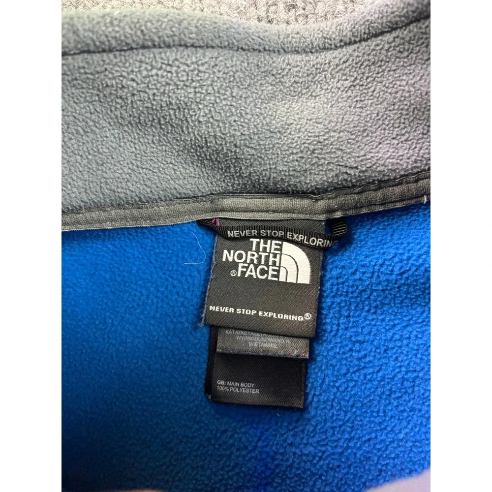The North Face Fleece Pullover Mens XL Blue TKA 100 Quarter Zip Long Sleeve